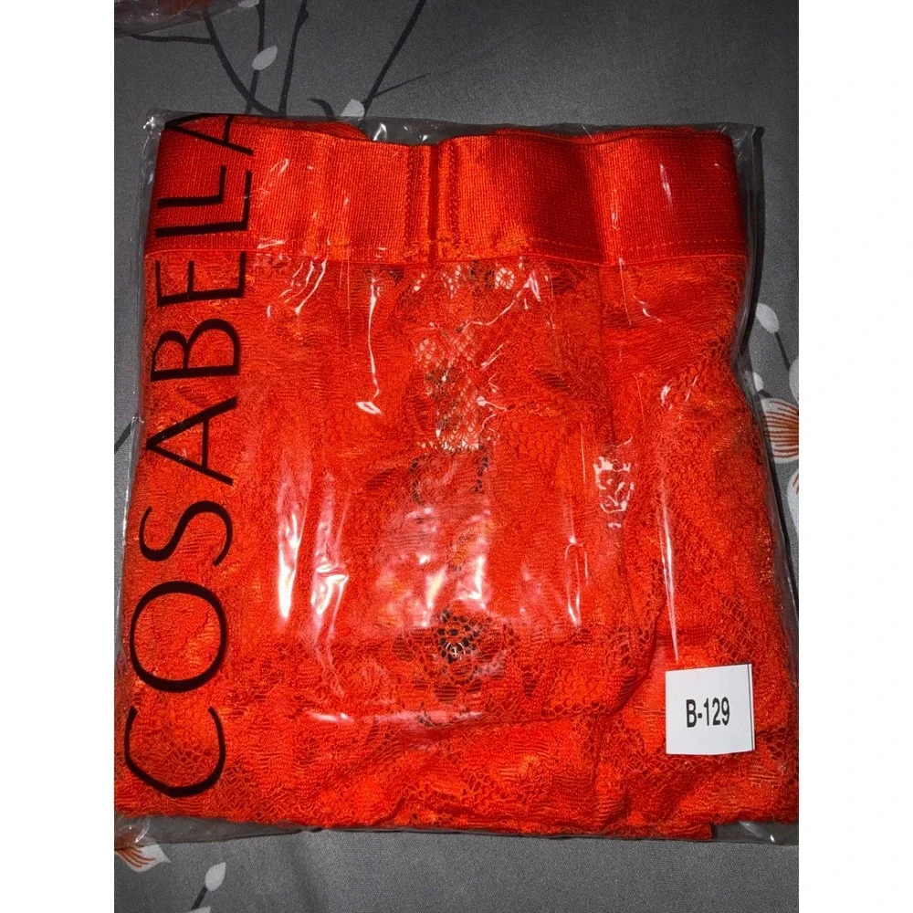 Cosabella Never Say Never Form Classic Trunk Lace Red‎ Men's NWT Size XL